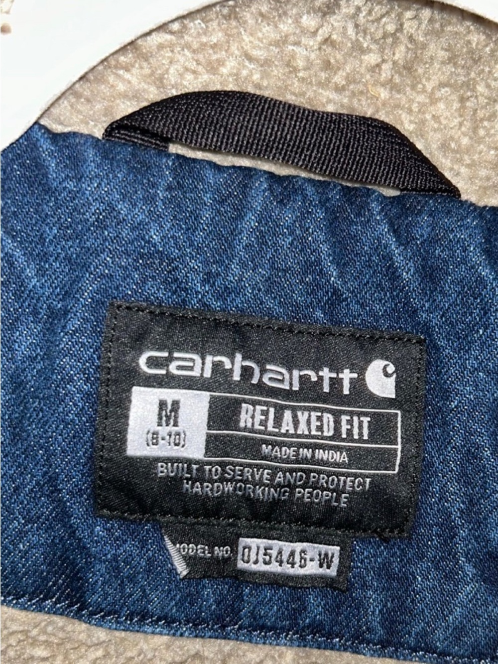 Carhartt  Womans Sherpa-Lined denim Jacket in Dark Blue - Picture 2 of 2
